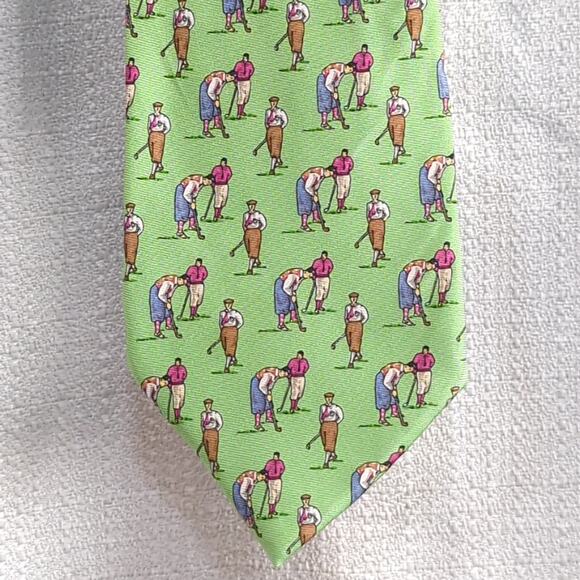 Polo Ralph Lauren Other - Polo Ralph Lauren NeckTie Mens Silk Green Golf Print